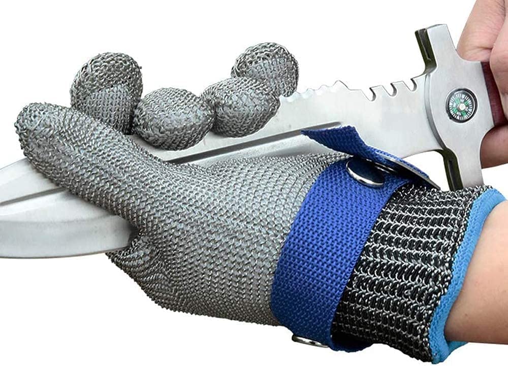 Ripob | Lebensmittelgeeignetes Edelstahl-Maschenmetallhandschuh