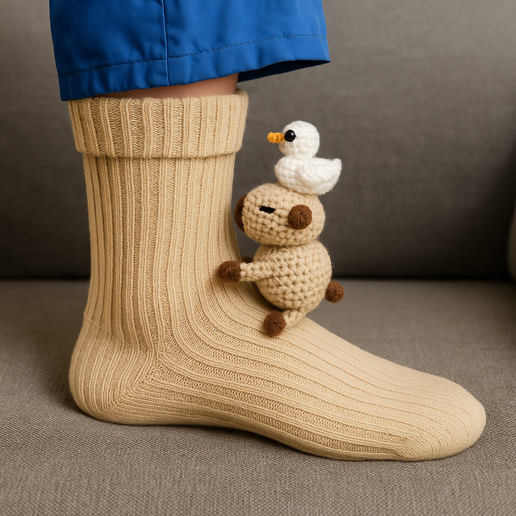 Rutschfeste warme Plüsch-Mikrofaser 3D Tierdesign Haussocken Unisex