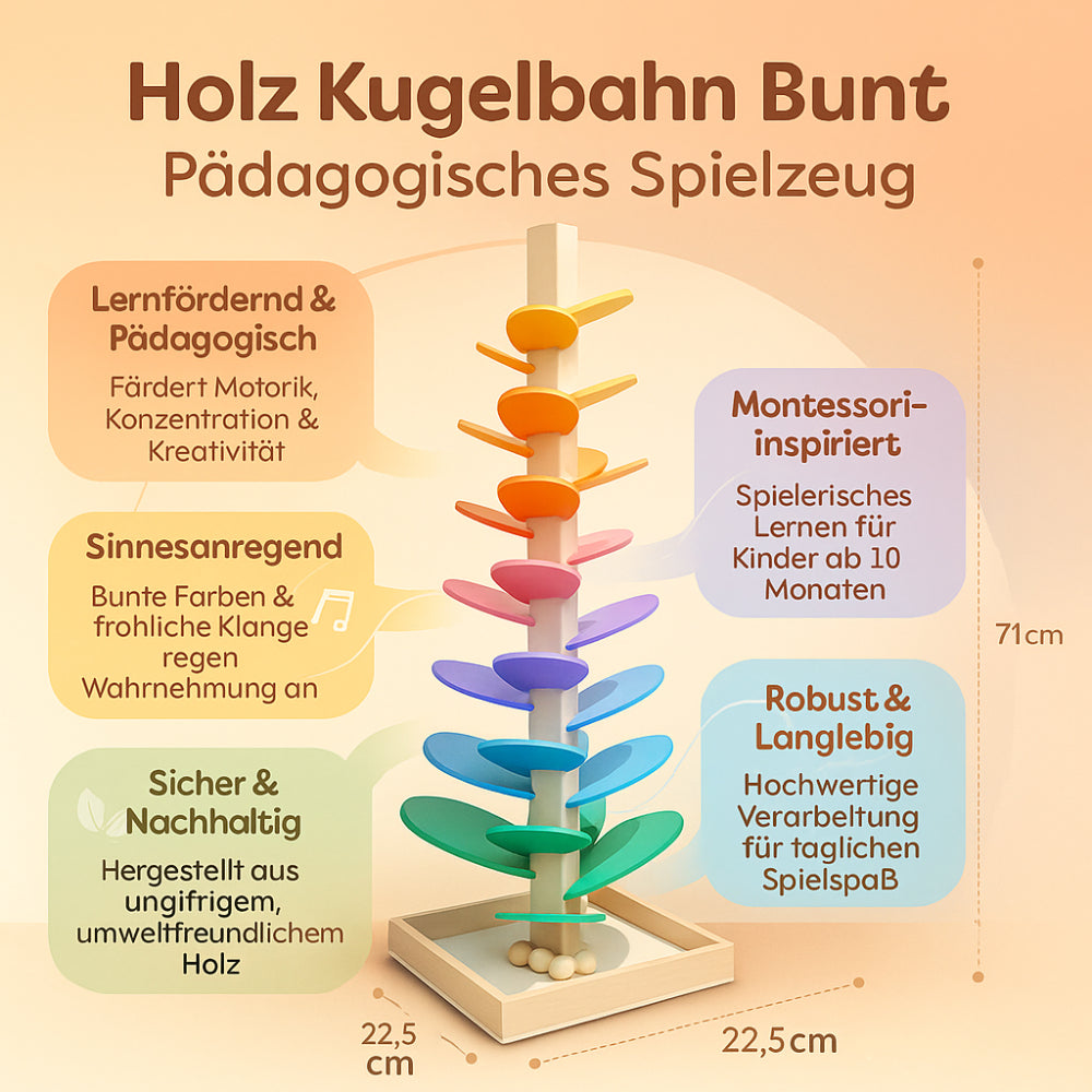 Bunter Holzballbahn Bildungs-Spielzeug