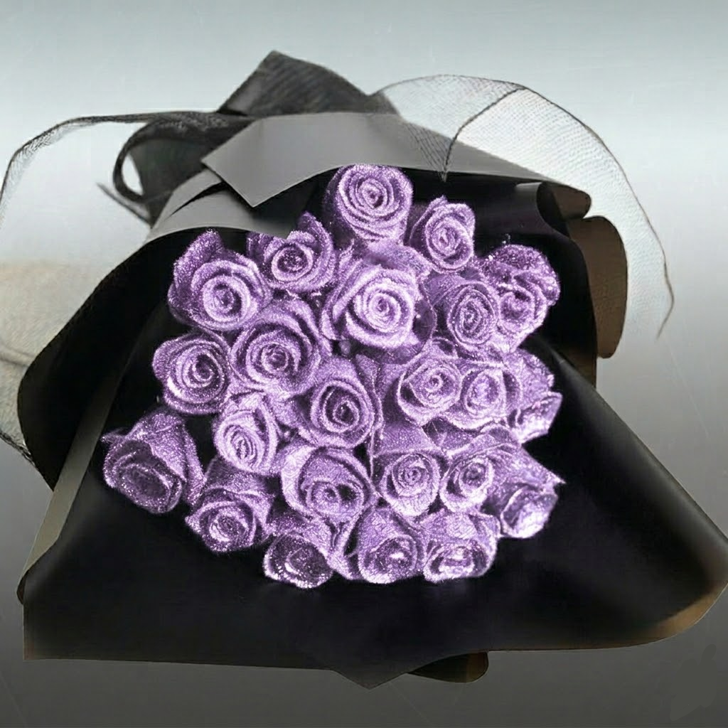 Rosa Glitzerrose Geschenkbox – Symbol ewiger Liebe