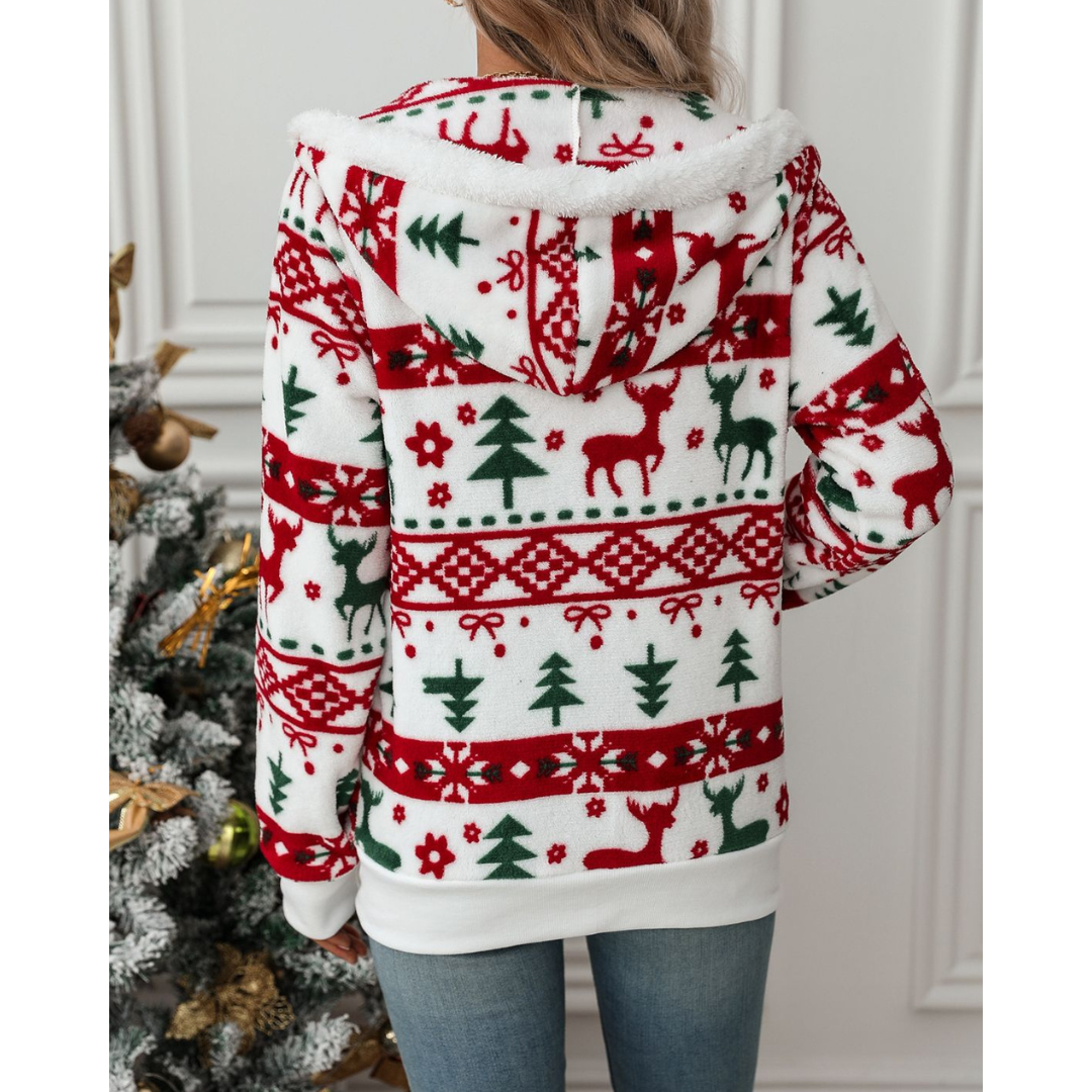 Damen Weihnachts Hoodie | Saisonaler Druck und lässiger Komfort