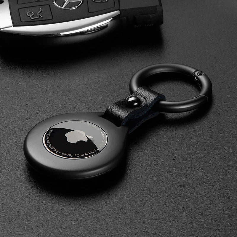 Hochwertige Leder-Metall-Anhänger-Schutzhülle für Apple AirTags