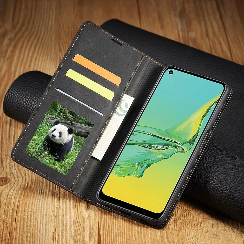 Ripob | Samsung-Hülle: Magnetische Lederhülle für stilvollen Schutz
