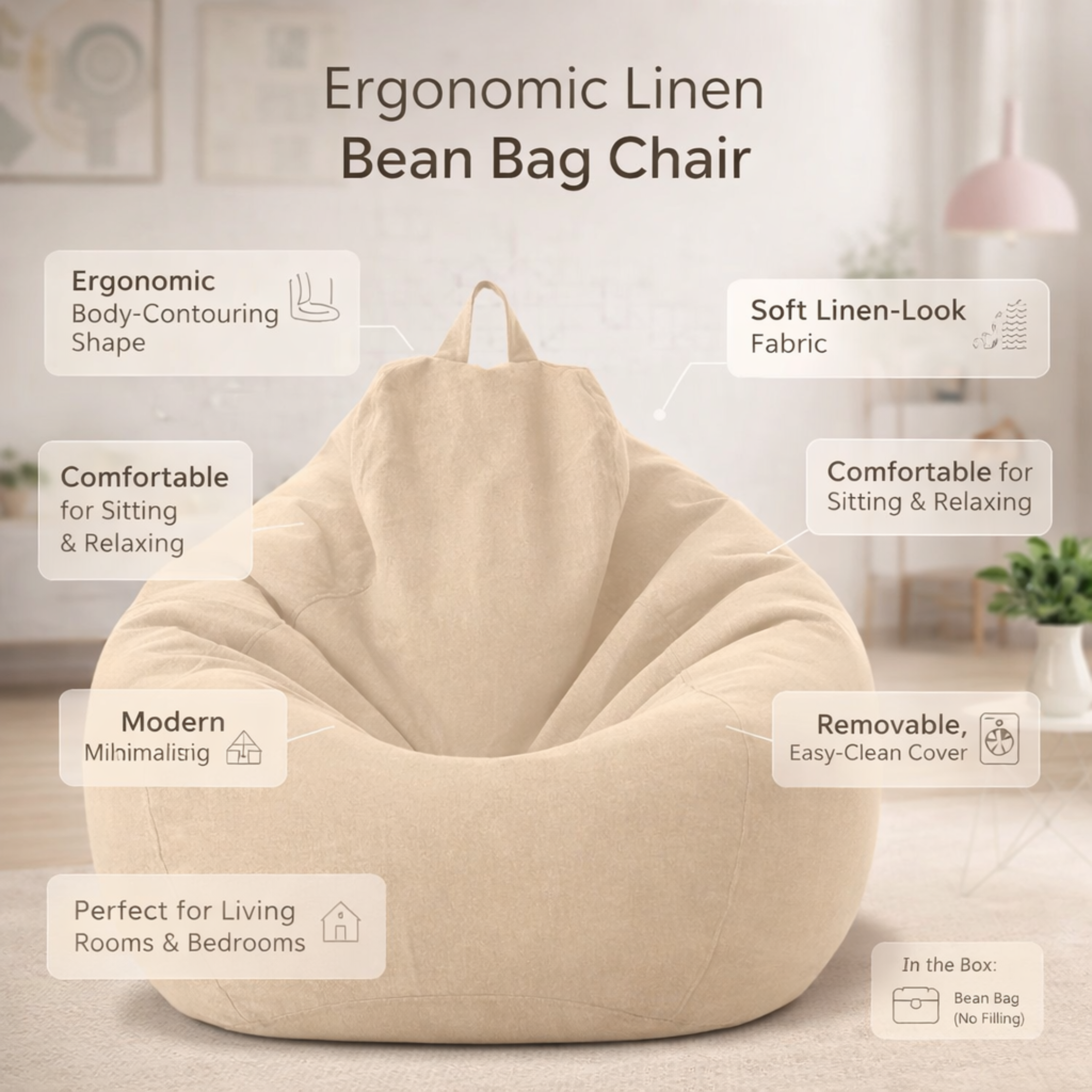 Sitzsack Wohnzimmer Ergonomischer Komfort Entspannung zu Hause