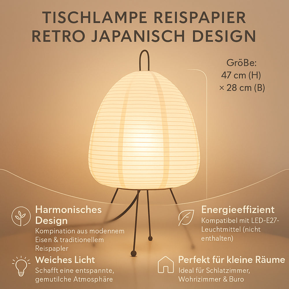 Tischlampe Reisepapier Retro Japanisches Design