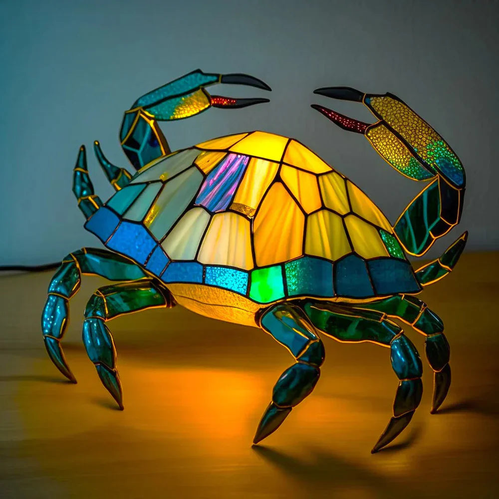 Tischlampe Buntglas Motivlampe Dekoratives Licht Kunst Tierdesign