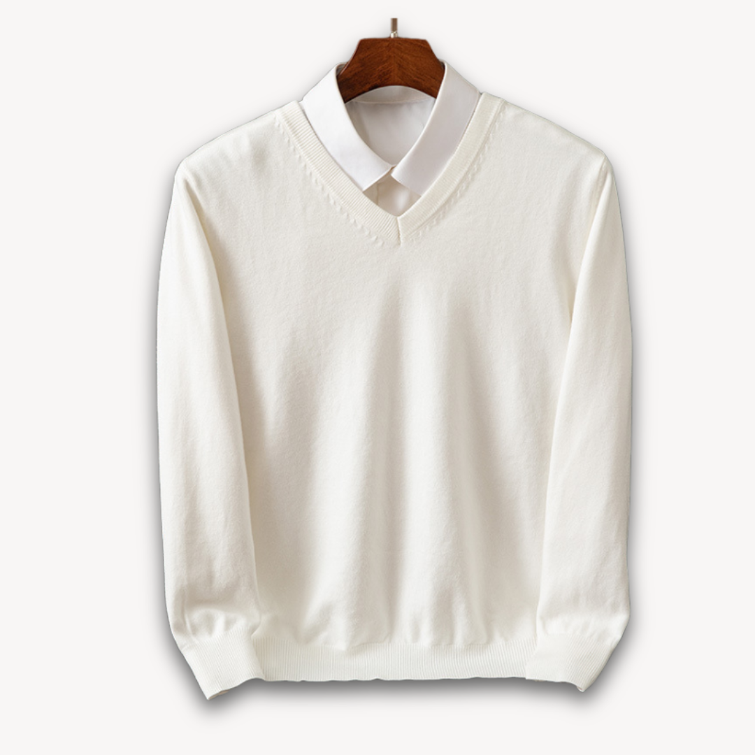 Herren Luxus Cashmere V-Ausschnitt Pullover – Weich, Elegant und Atmungsaktiv