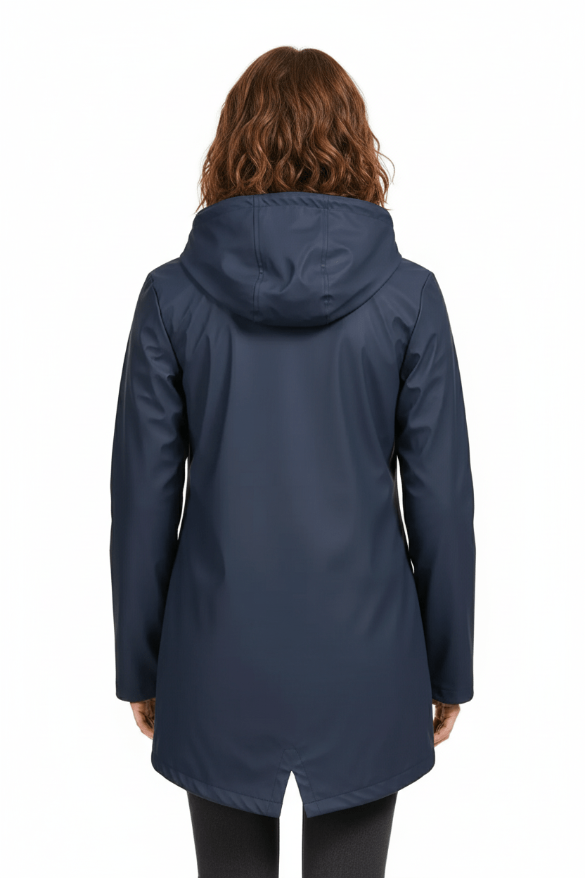 Damen Kapuzen-Trenchcoat | Wasserabweisender, mittellanger Mantel mit taillierter Passform
