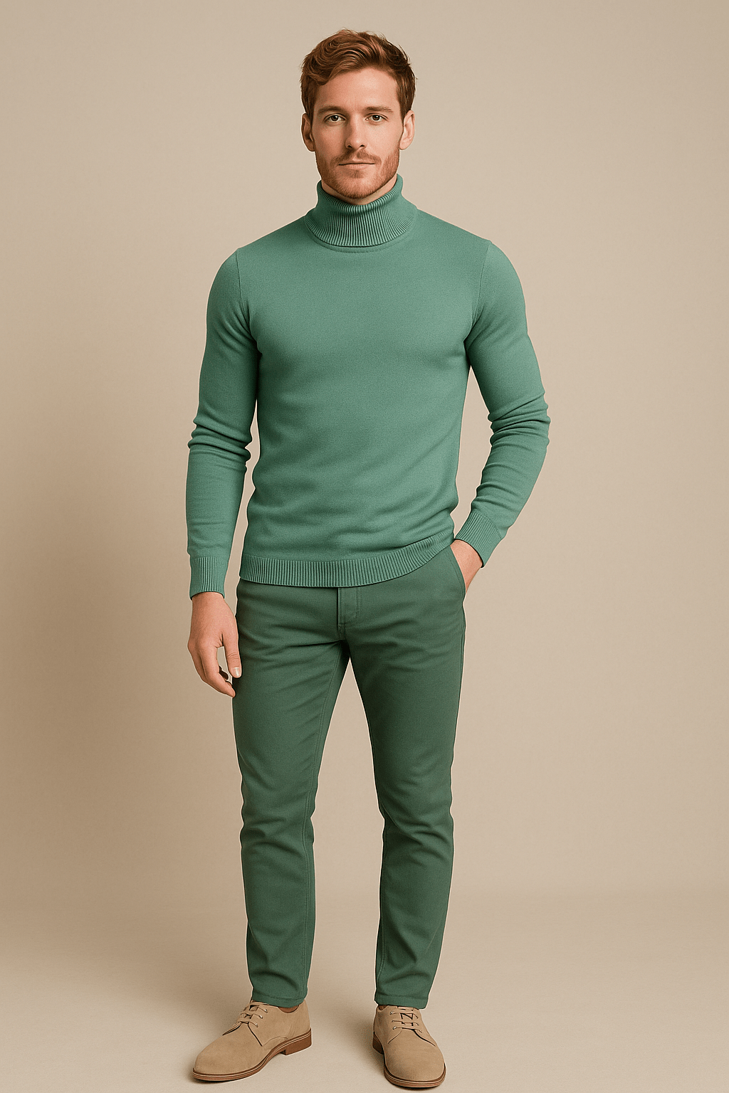 Herren Slim Fit Rollkragenpullover – Klassischer Strickpullover
