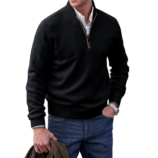 Herren Halb-Zip Strickpullover | Weiches Gefühl und moderner Alltagsstil