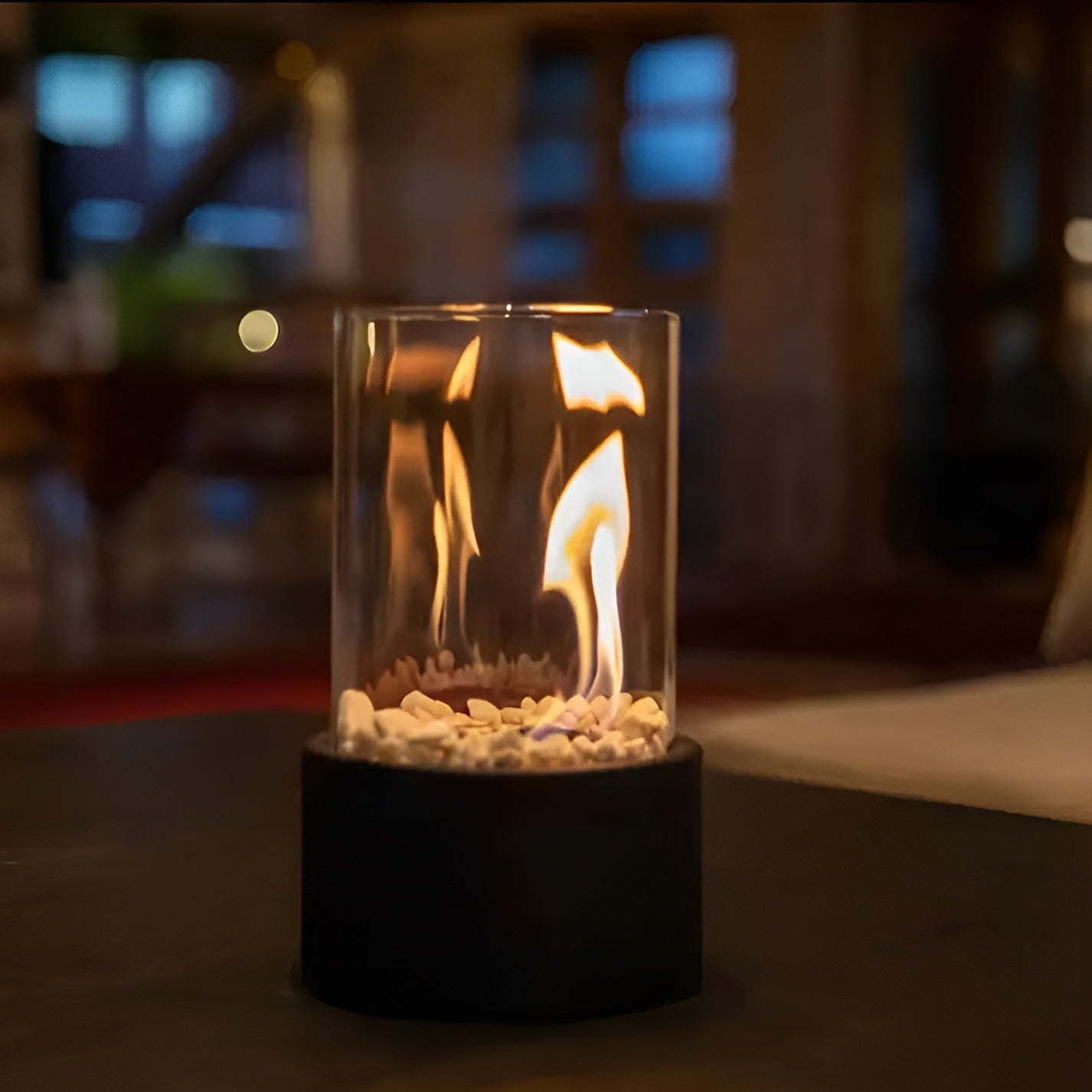 Tischkamin Glas Metall Modern Rauchfrei Bioethanol