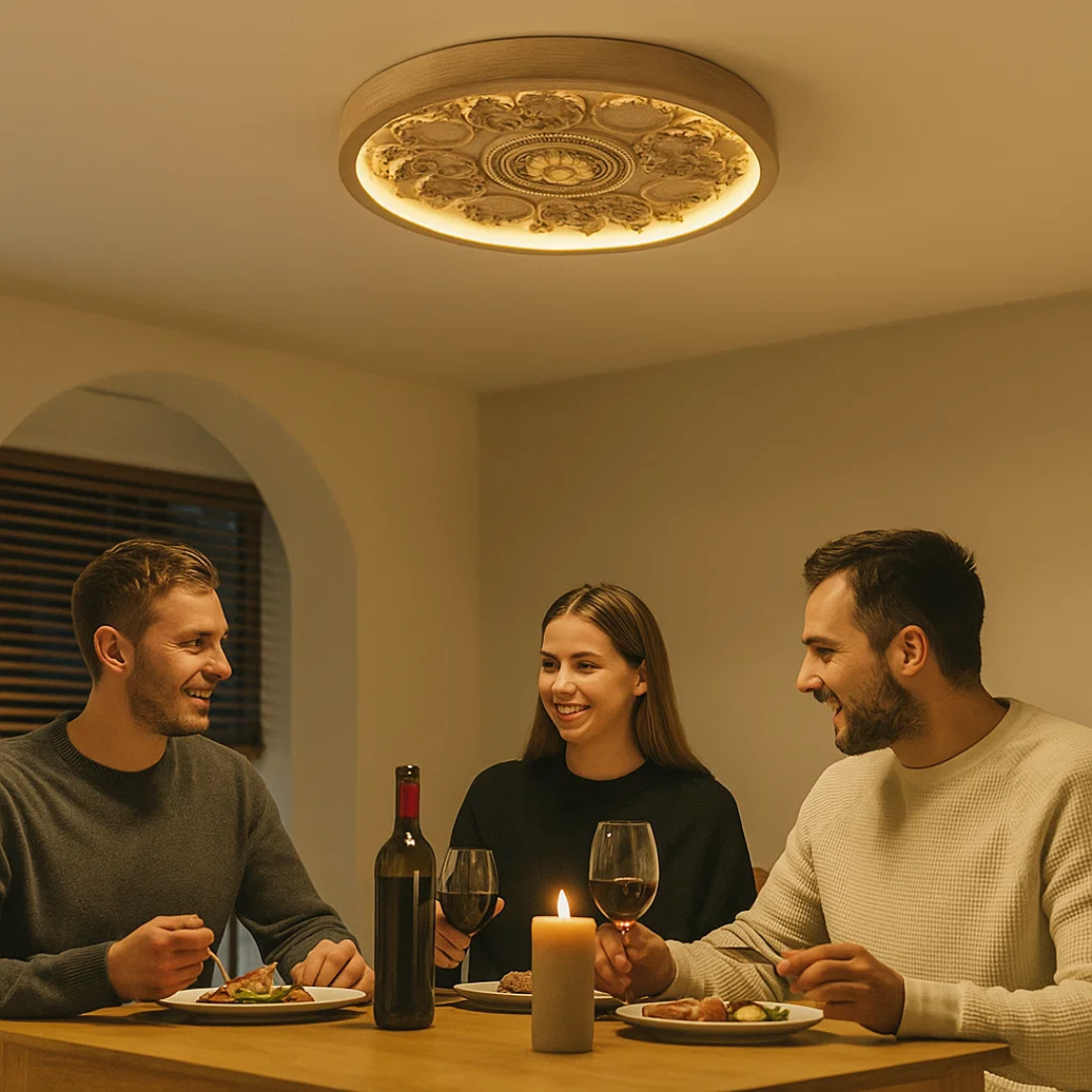 Moderne Harz-Deckenlampe mit variabler Lichtfarbe