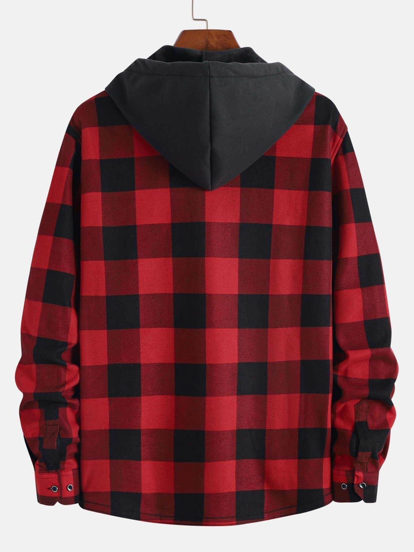 Herren Flanellhemd mit Kapuze – Fleece-Futter Karoshemd