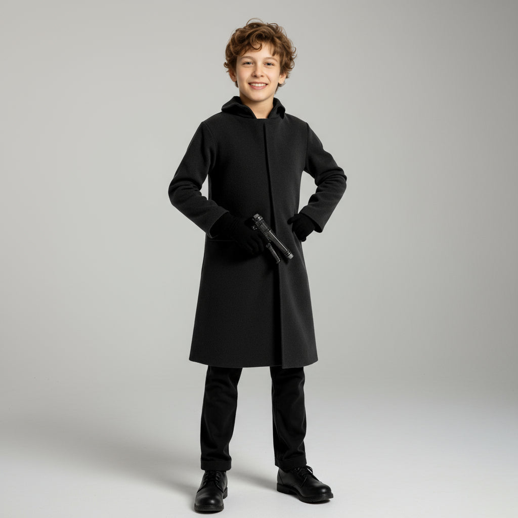 Schwarzes Kapuzenkostüm Unisex Outfit