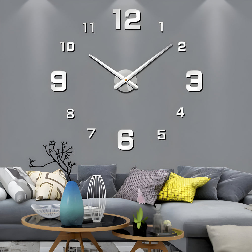 Moderne DIY Wanduhr mit großen Zahlen