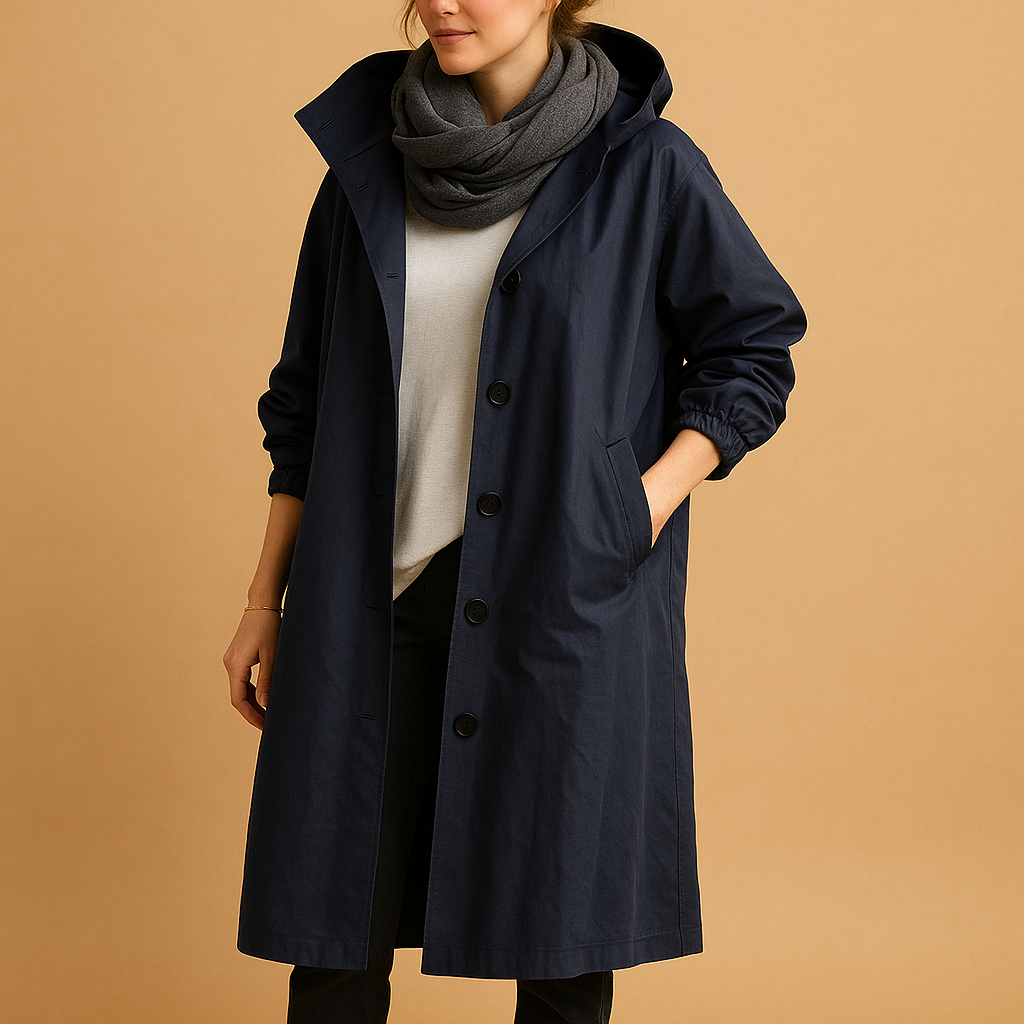 Damen Lange Wasserdichte Regenjacke – Voll Länge Regenmantel