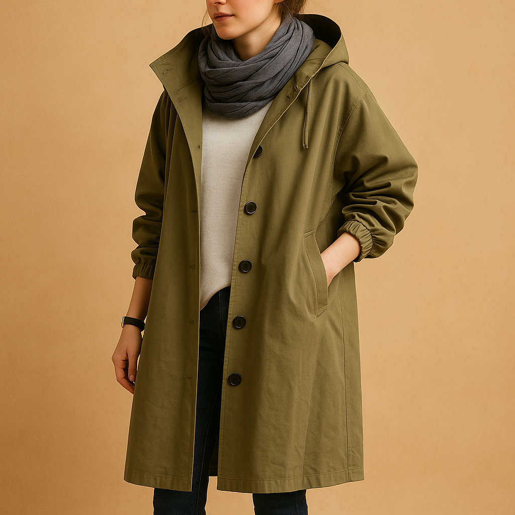 Damen Lange Wasserdichte Regenjacke – Voll Länge Regenmantel