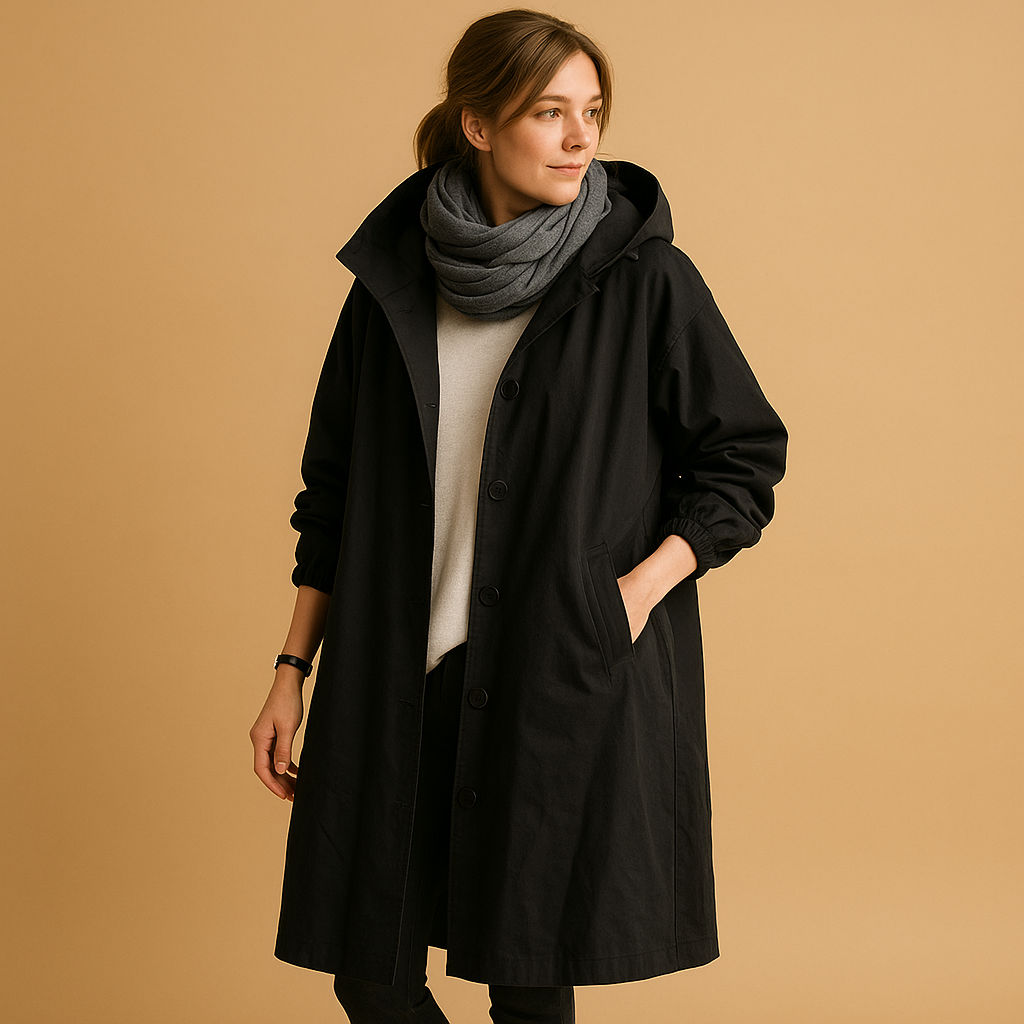Damen Lange Wasserdichte Regenjacke – Voll Länge Regenmantel