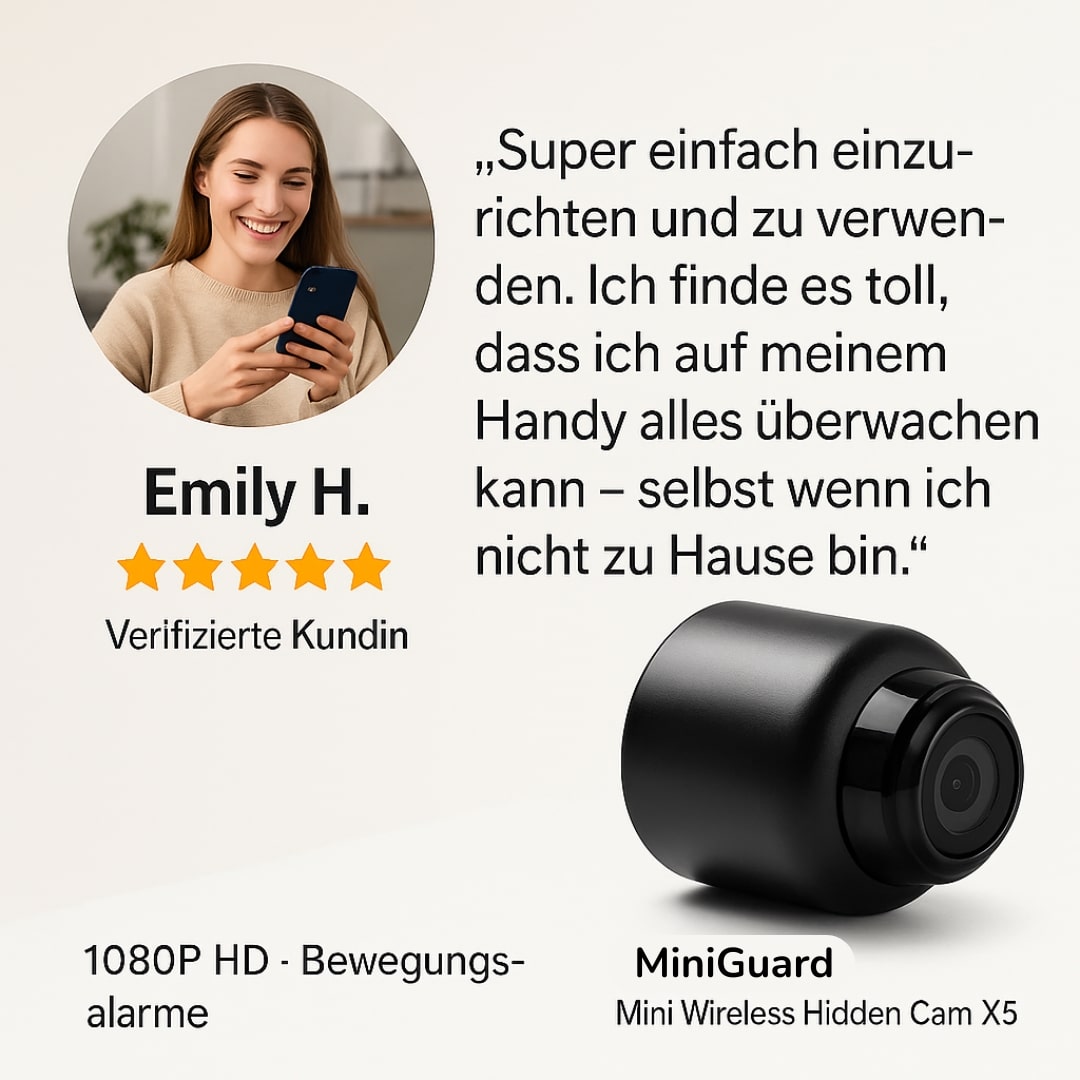 Smarte HD-Minikamera mit App & Bewegungserkennung