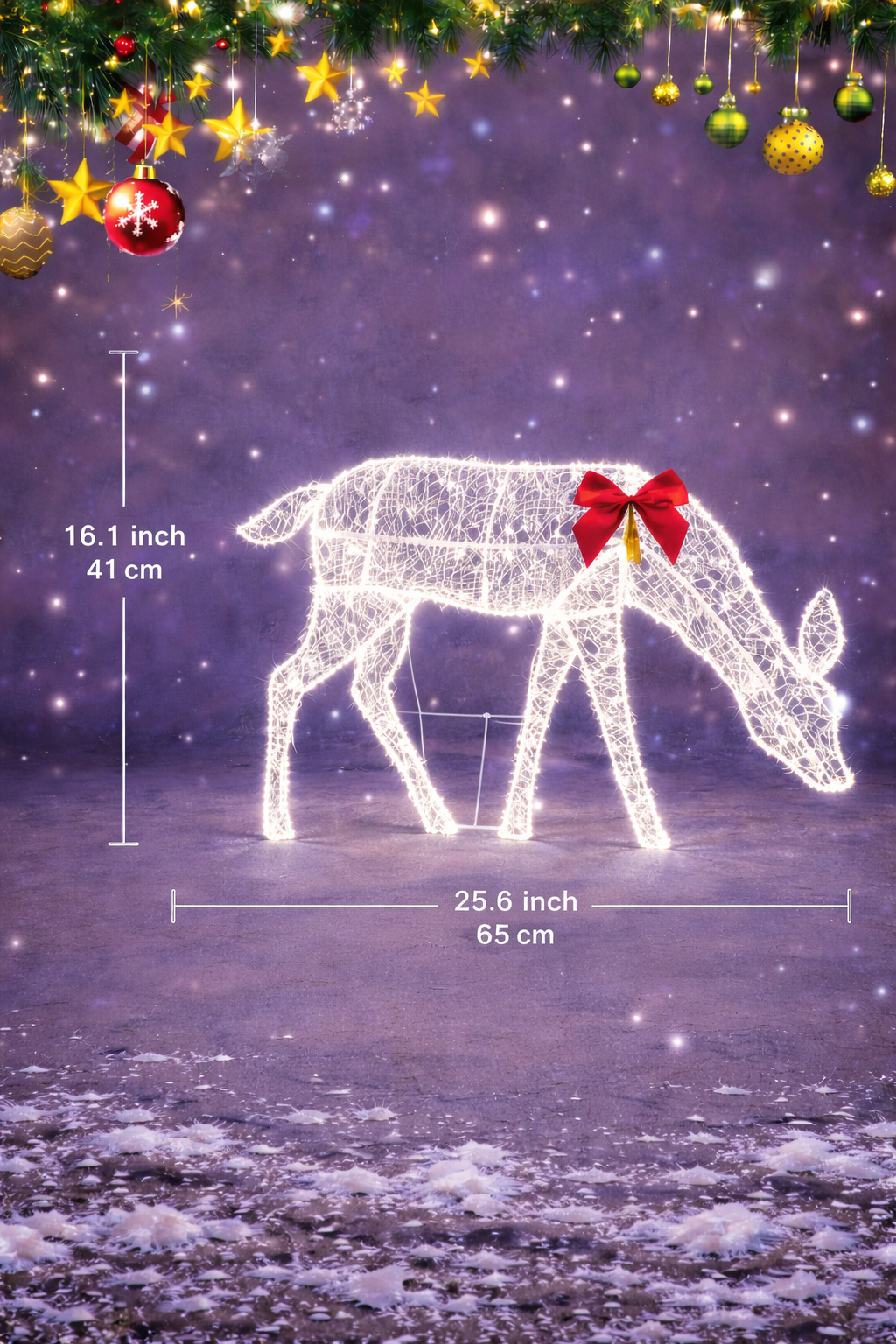 Weihnachtsrentier Familien Dekoration Beleuchtet Außen Rattan Design