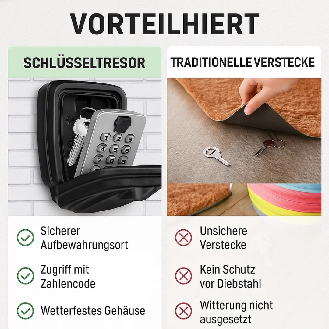 Schlüssel Safe Outdoor | Schlüssel Safe mit Code | SafeHaus