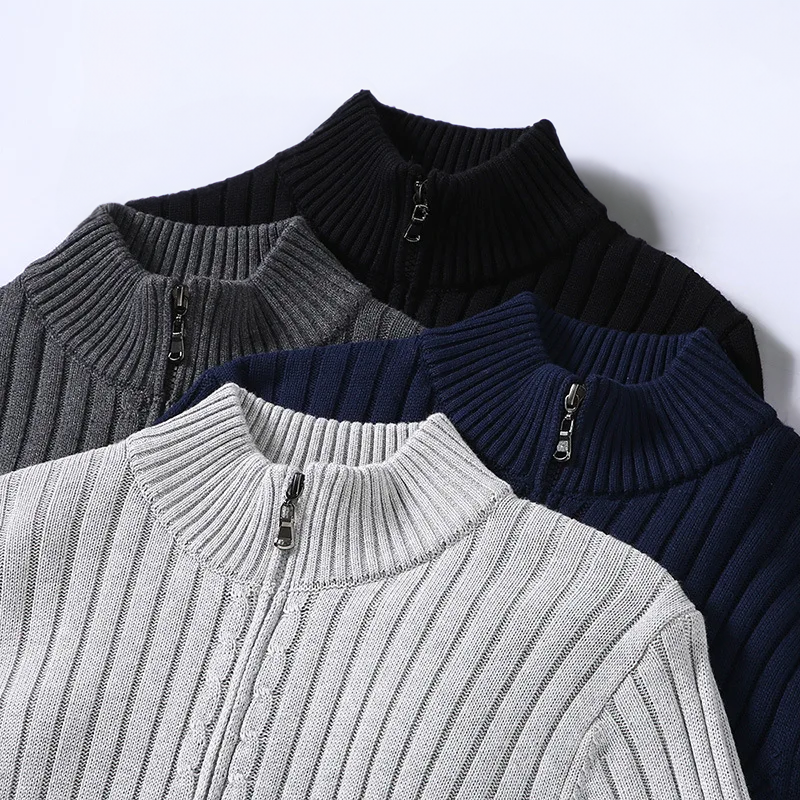 Herren Zip-Cardigan – Moderner Strickpullover mit raffiniertem Schnitt