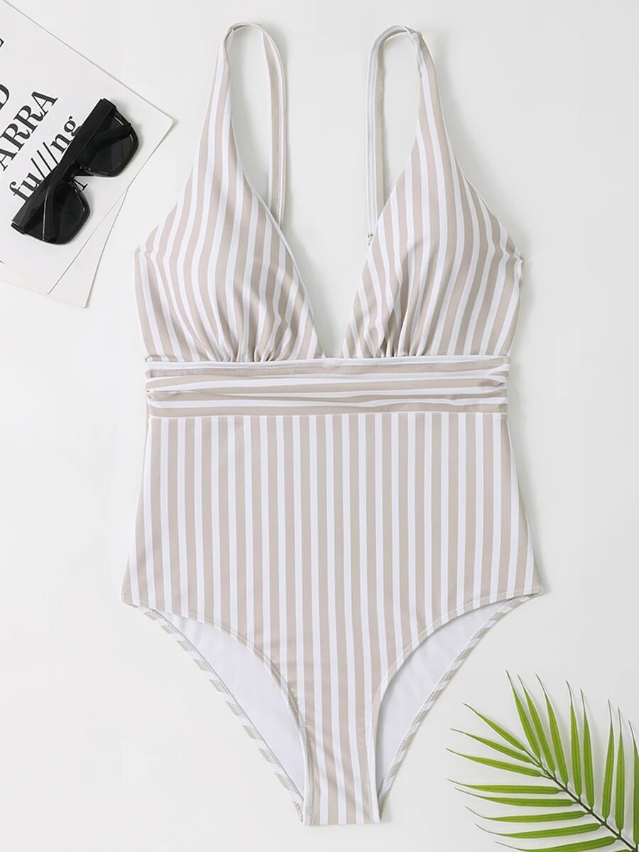Sally™ - Stylisches Gestreiftes Badeanzug