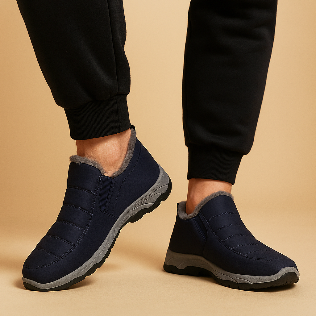 Warme Herren-Winterstiefel mit Schlupfdesign und Plüschfutter