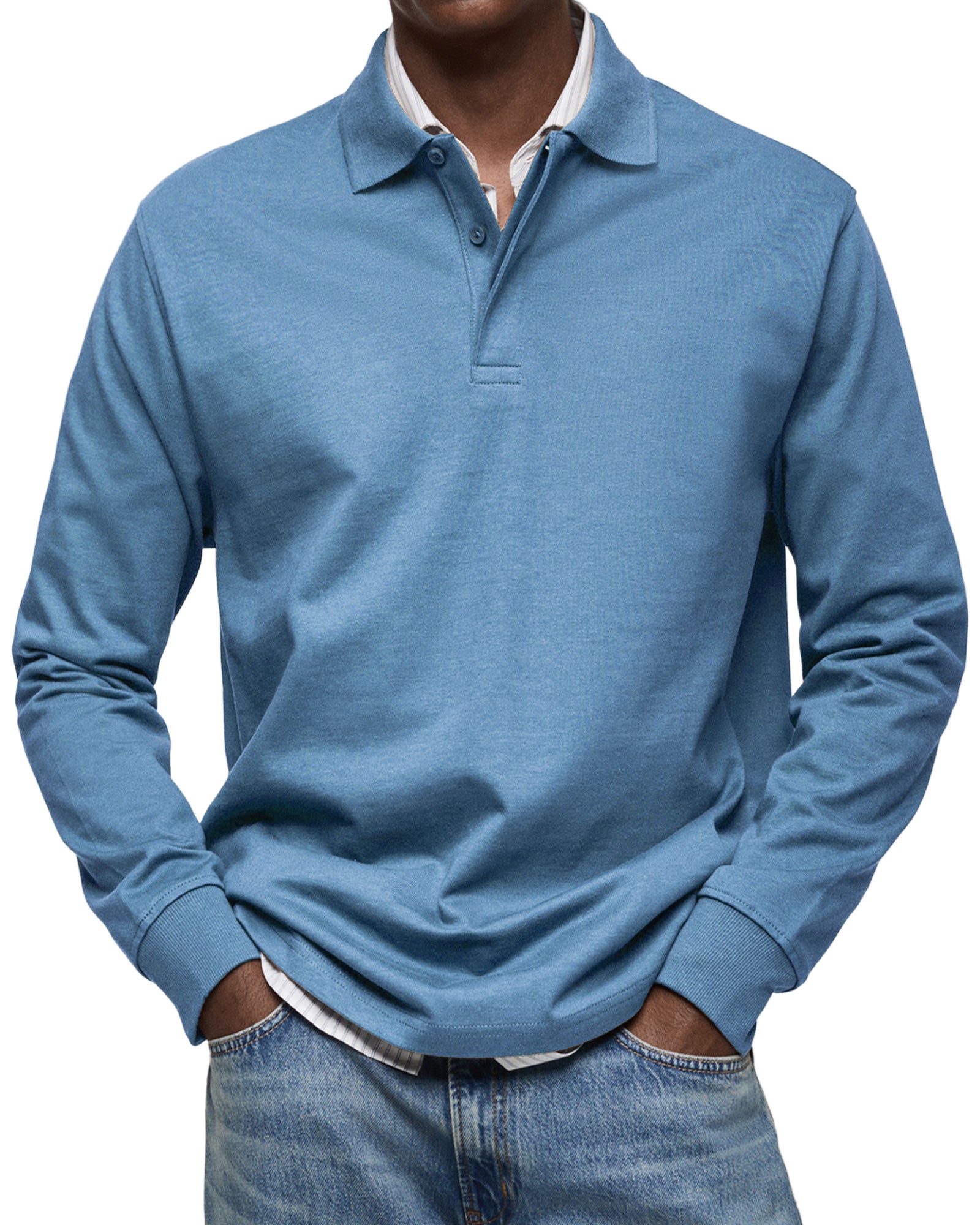 Herren Langarm-Polohemd | Eleganter Look und Alltagskomfort