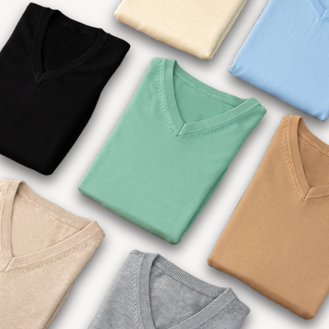 Herren Luxus Cashmere V-Ausschnitt Pullover – Weich, Elegant und Atmungsaktiv