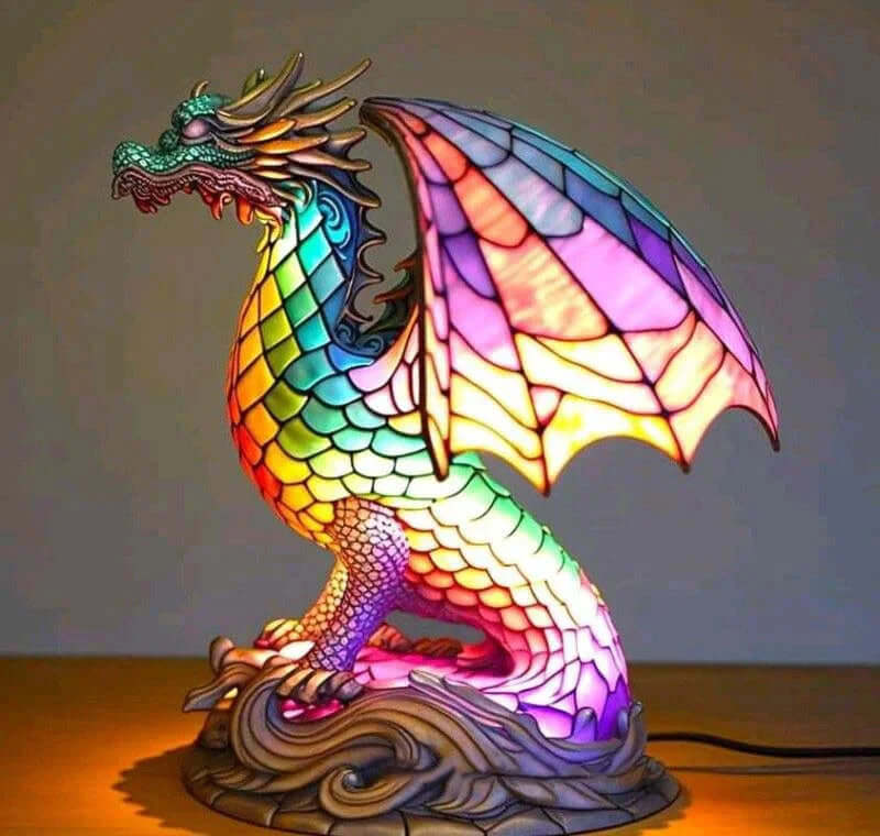 Buntglas Tiffany Tierlampe Nachttischlampe Dekoleuchte