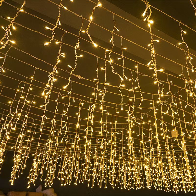 Quntis 50m (164FT) Outdoor Wasserdichte LED Weihnachtsvorhanglichter – 36V Niederspannungs - Festival - Eiszapfenlichter für Event - und Feiertagsdekoration