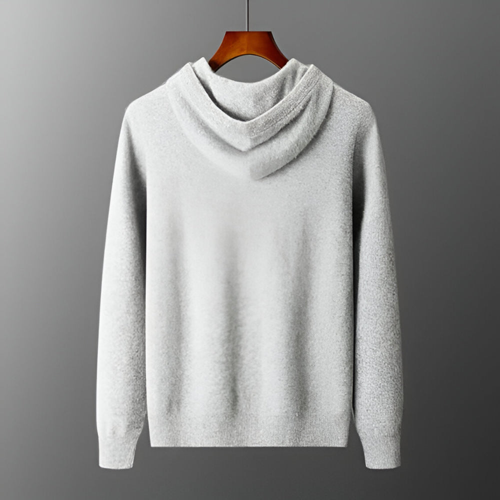 Herren Merino Woll Strick Hoodie Pullover