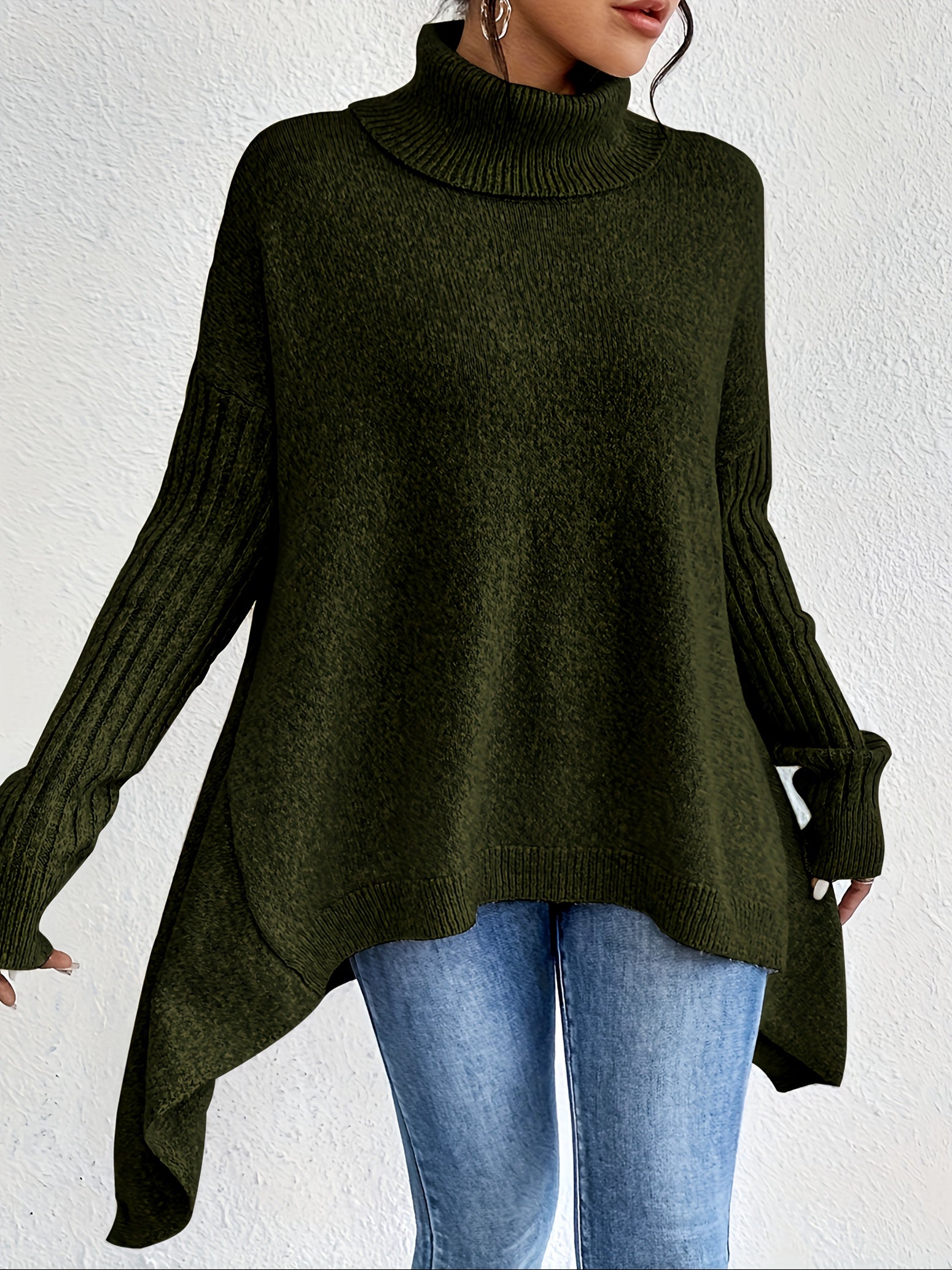 Damen Rollkragenpullover | Oversized Schnitt mit modernem hohen Kragen