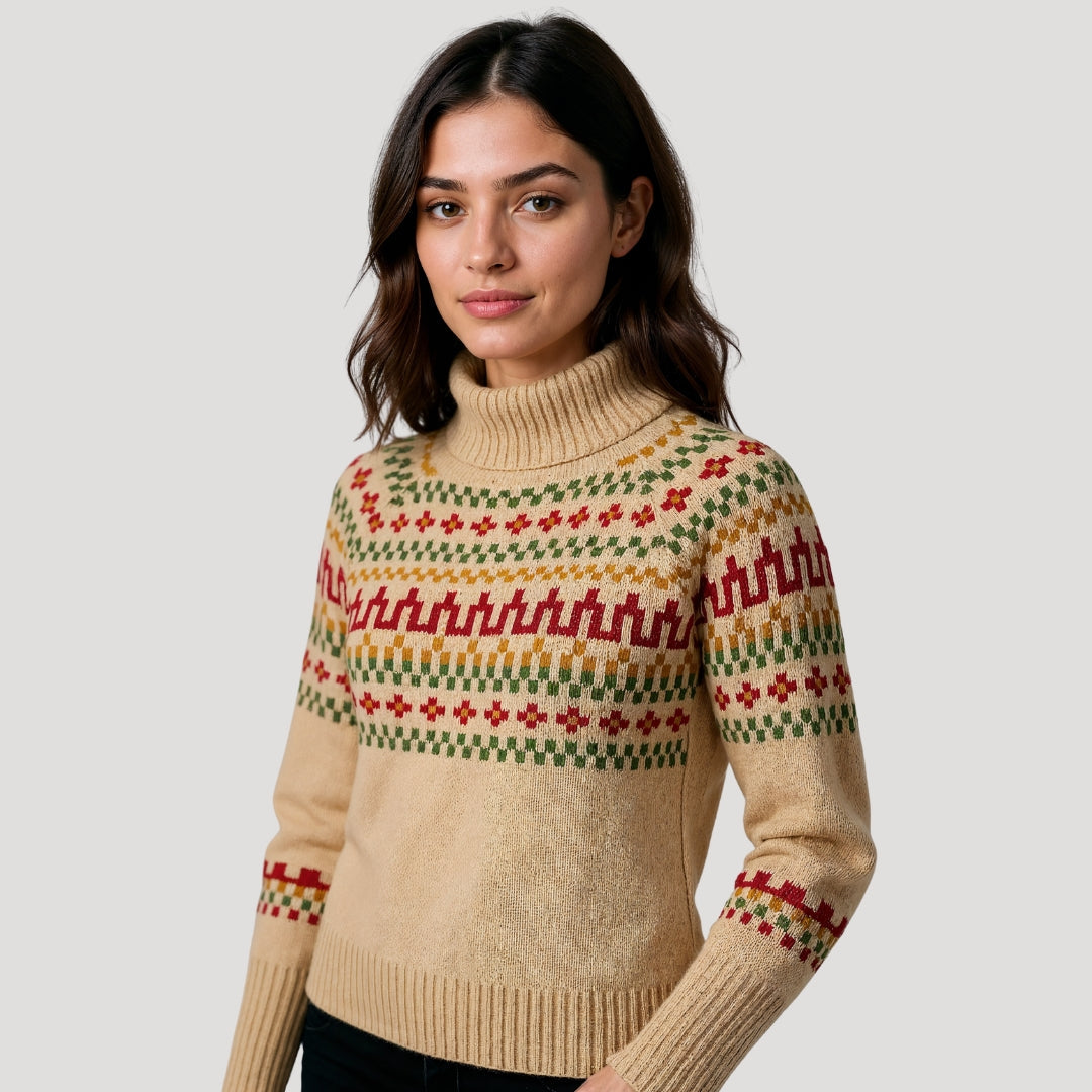 Damen Fair Isle Grobstrickpullover | Oversized Schnitt und zeitloser Winterstil