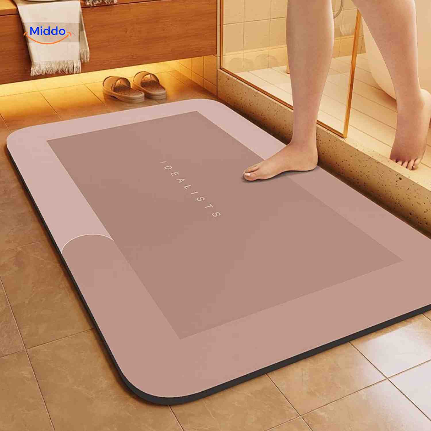 AquaSafe Badmatte | Schnelltrocknend, Rutschfest und Wasserabsorbierend