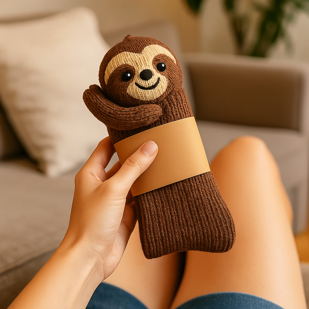 Rutschfeste warme Plüsch-Mikrofaser 3D Tierdesign Haussocken Unisex