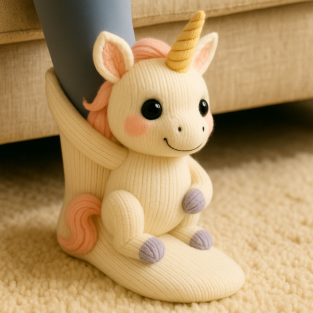 Haus-Socken Warm Anti-Rutsch Tiermotiv Plüsch Mikrofaser Socken