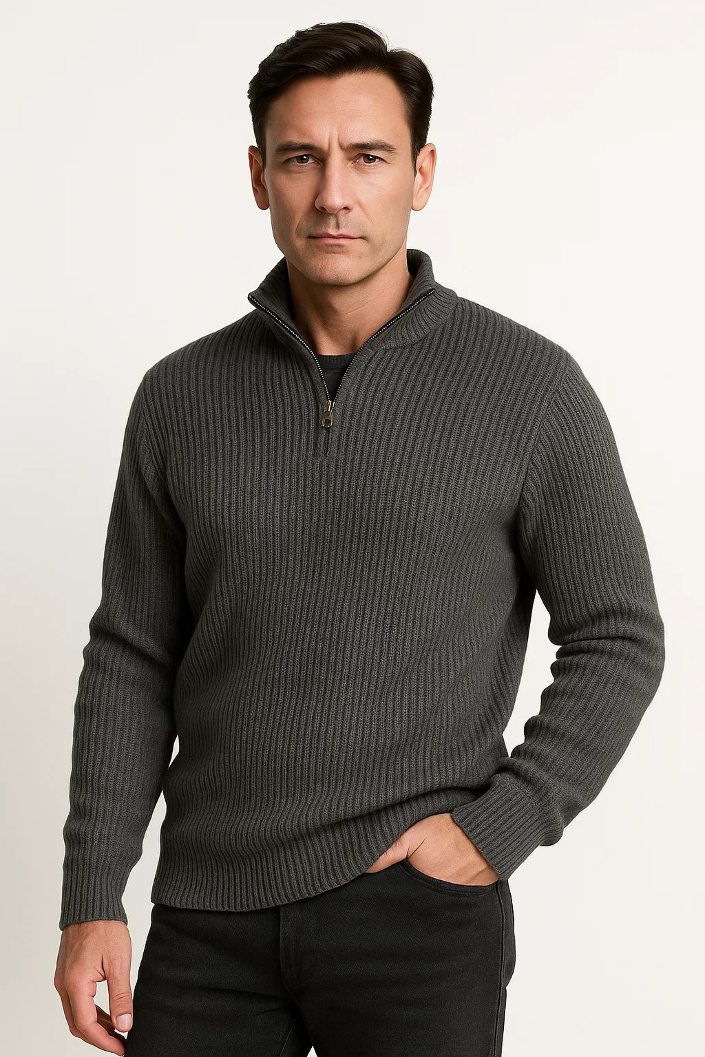 Herrenpullover | Halber Reißverschluss & Zeitloses Design