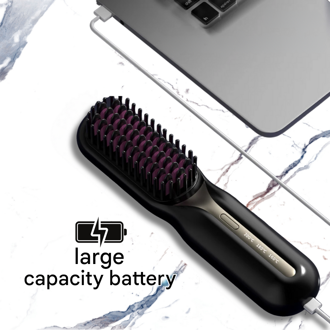 Kabellose Haarstyler-Bürste Reise-freundlich zum Glätten und Locken Aufladbar für Alle Haartypen