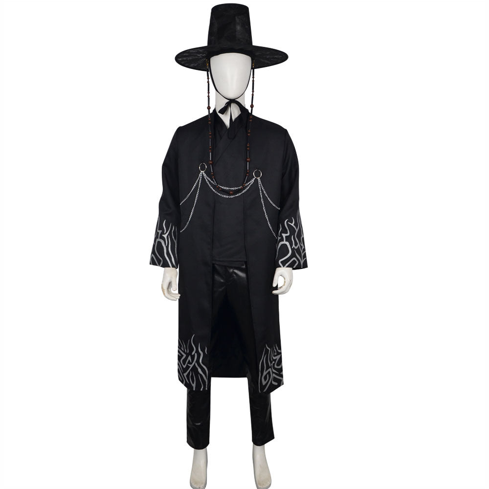 Kinder schwarzes Cosplay-Outfit-Set Kostüm