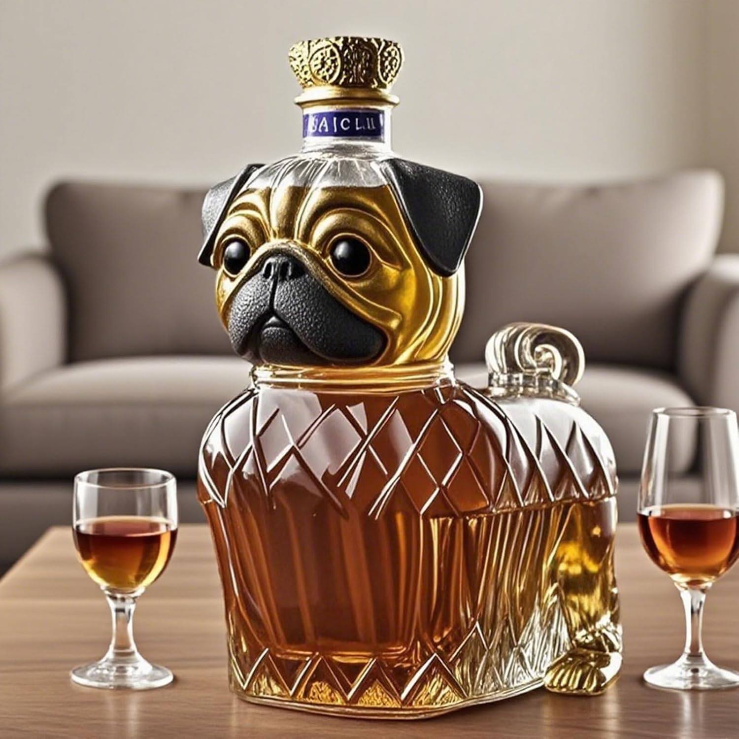 Kristall Whiskey Dekanter Hund Glas Dekanter