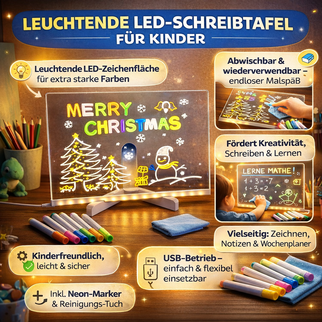 LED Schreibtafel für Kinder Beleuchtete Zeichenbrett