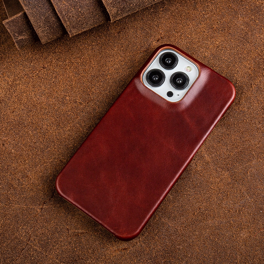 Ripob | Öl-Wachs Echtes Leder Apple iPhone Hülle