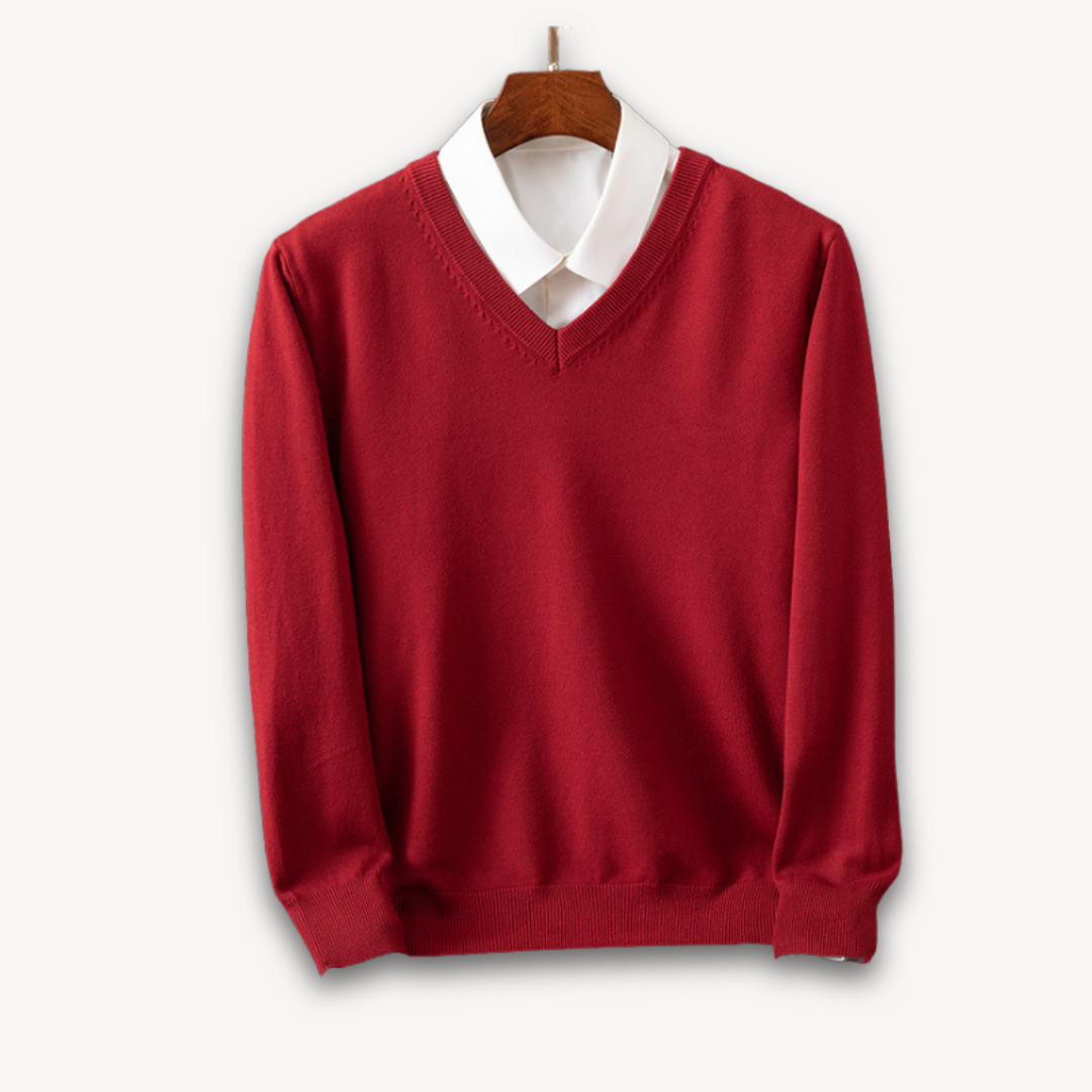 Herren Luxus Cashmere V-Ausschnitt Pullover – Weich, Elegant und Atmungsaktiv