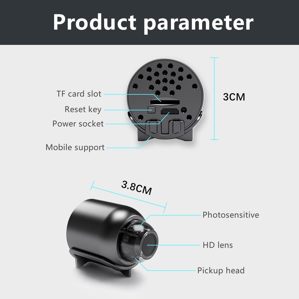 LuxVision Elite Mini Kamera | 1080P HD Drahtlose Überwachung für diskrete Überwachung