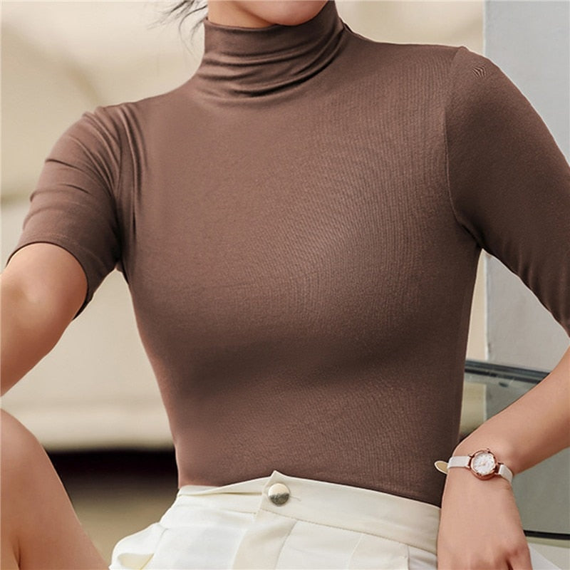 Damen Rollkragen Stricktop | Elegante Passform und hoher Kragen