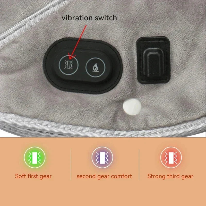 Wärme-Nacken- & Schultermassager ThermoLiva | USB-Heizkissen mit Vibration | 3 Temperaturstufen & Timer | Weicher Plüsch