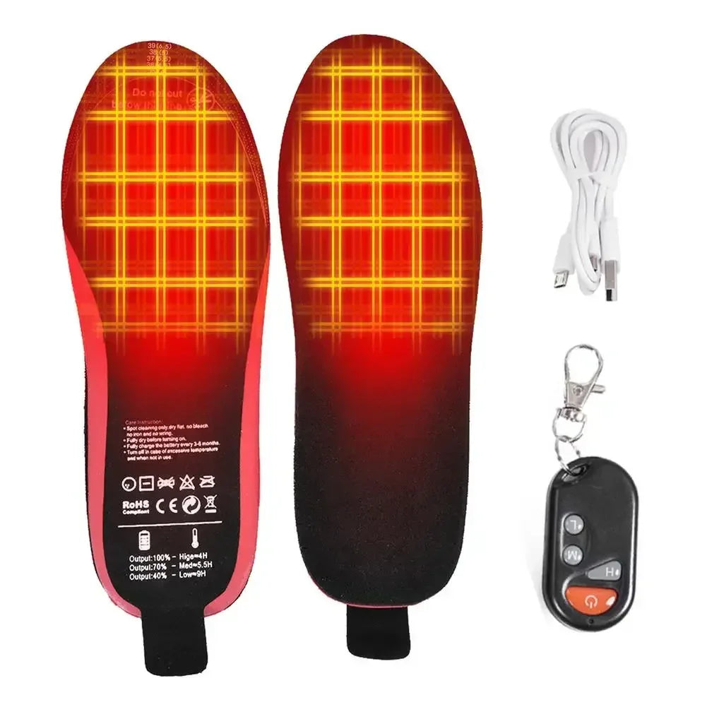 Beheizbare Einlegesohlen WarmStep Pro | Wiederaufladbar mit Fernbedienung | 3 Heizstufen | Zuschneidbar | Elektrische Fußwärmer für Winter & Outdoor