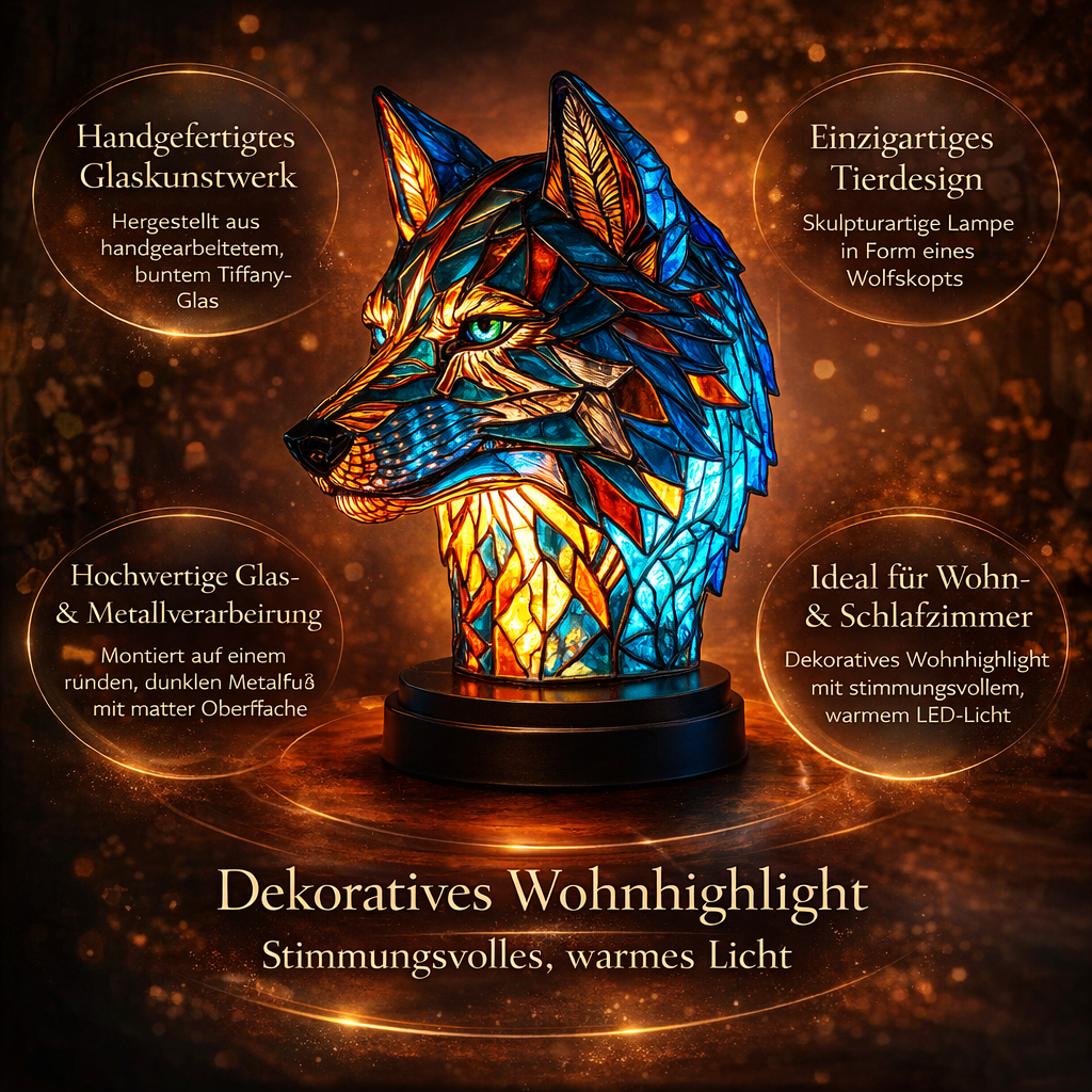 Tischlampe Glas Kunst Tierdesign